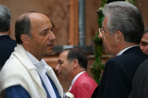 Laurent Fabius et Mario Monti