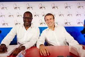 Tidjane Thiam au côté d'Emmanuel Macron