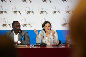 Macky Sall, Président du Sénégal au côté d'Esther Duflo, professeure au MIT